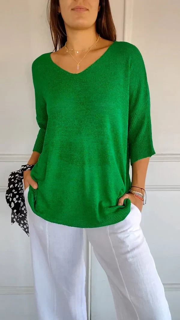 Lilly - elegant top med v-udskæring