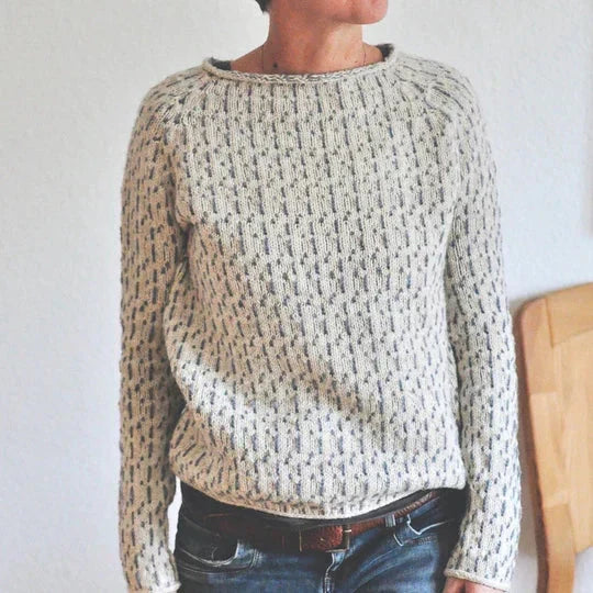 Louisa - smart grå sweater med rund hals