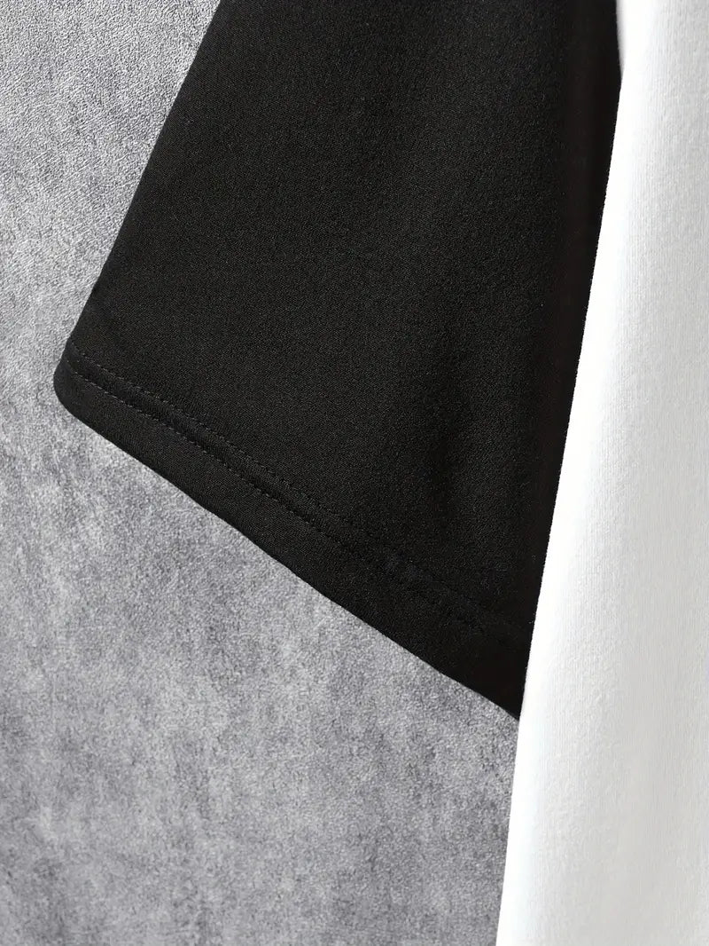 Robert – stilfuld color block t-shirt med korte ærmer og rund hals