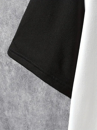 Robert – stilfuld color block t-shirt med korte ærmer og rund hals
