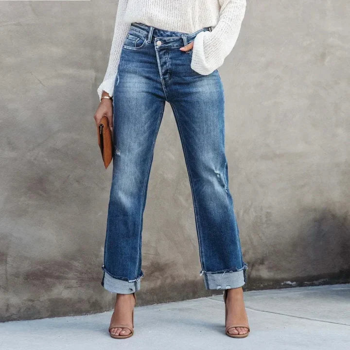 Alani - denimbukser med høj talje