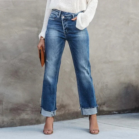 Alani - denimbukser med høj talje