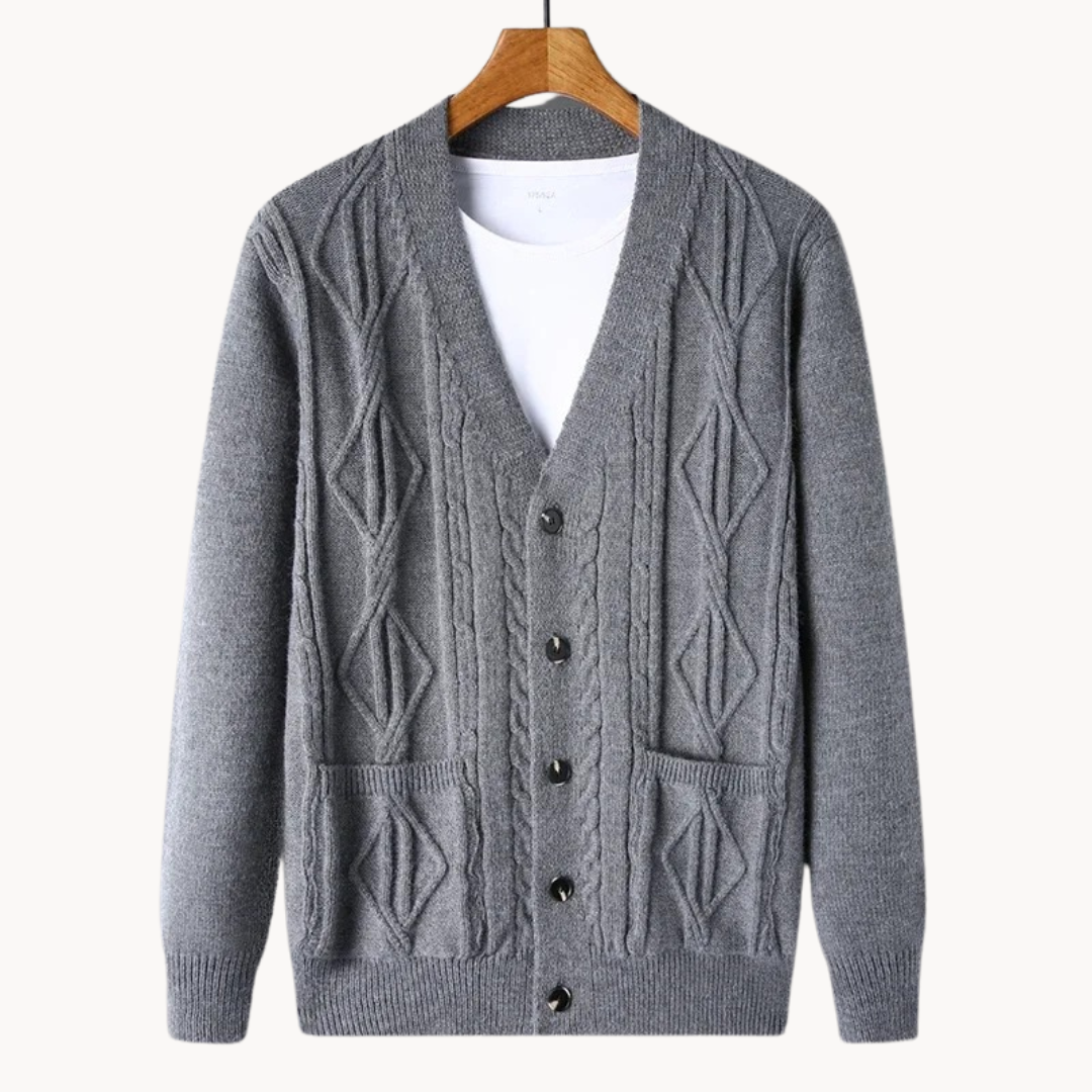 Amedeo - sofistikeret ribstrikket herrecardigan