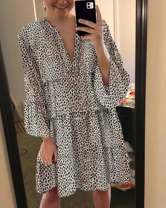 Ruby | Leopard knælang damekjole