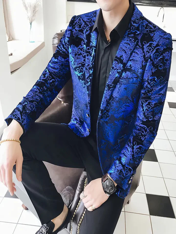 Stilfuld og elegant herreblazer i barokmønster