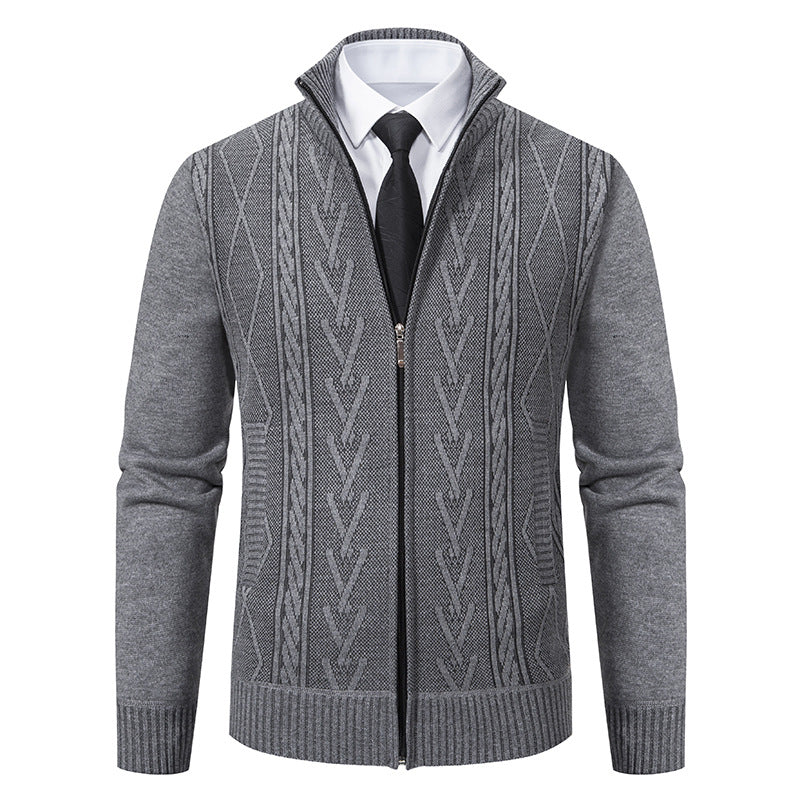 Stafford elegant cardigan med lynlås – herre