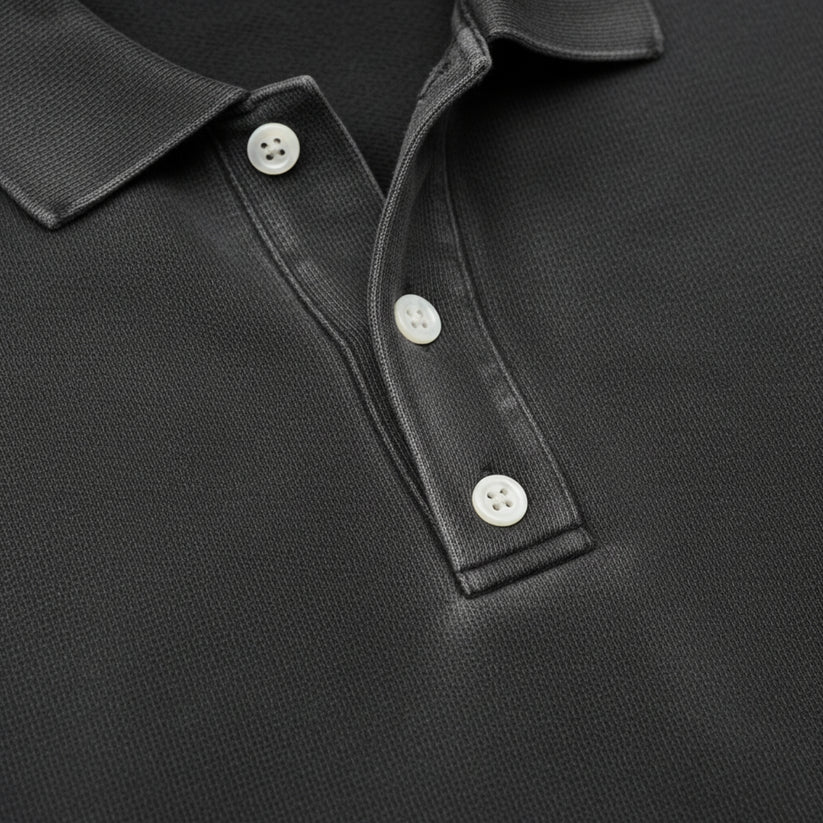 Lukas – poloshirt med lange ærmer og ribkantede manchetter