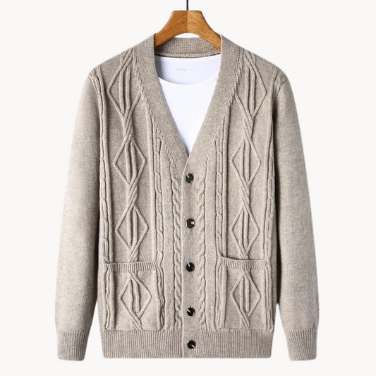 Amedeo - sofistikeret ribstrikket herrecardigan