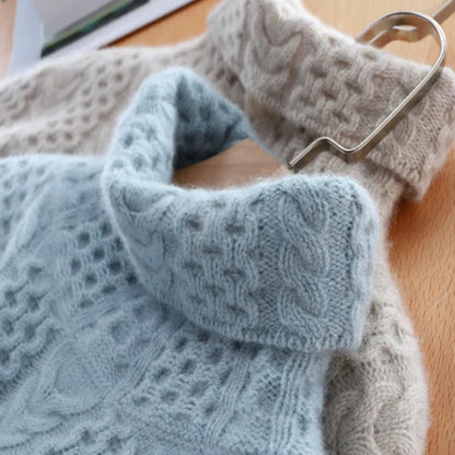 Sweater med rullekrave-syninger i kashmir lucia