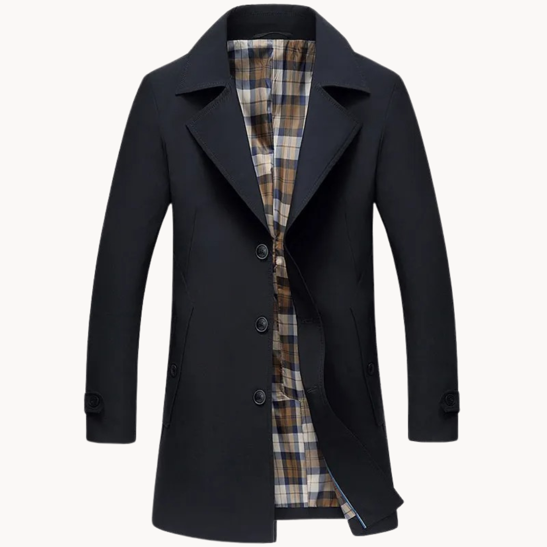 Nomad - slidstærk vindtæt trenchcoat til mænd med design