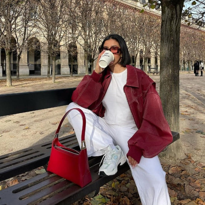 Vera - trendy rød damejakke i oversize-pasform