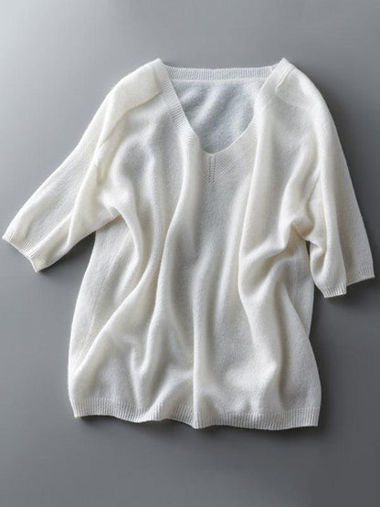 Alison | cashmere striktrøje med v-hals