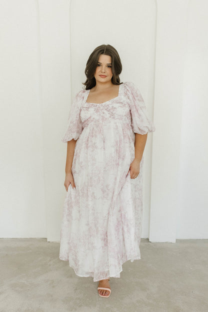 Harlow midi-kjole i lyserød blomstret - bump friendly & Inclusive sizing (S-3XL)