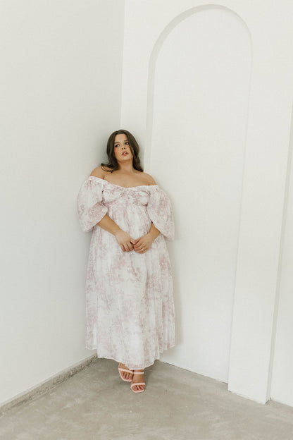 Harlow midi-kjole i lyserød blomstret - bump friendly & Inclusive sizing (S-3XL)