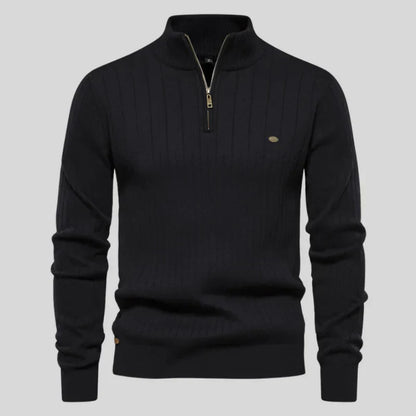 Philipp – klassisk sweater med halv lynlås