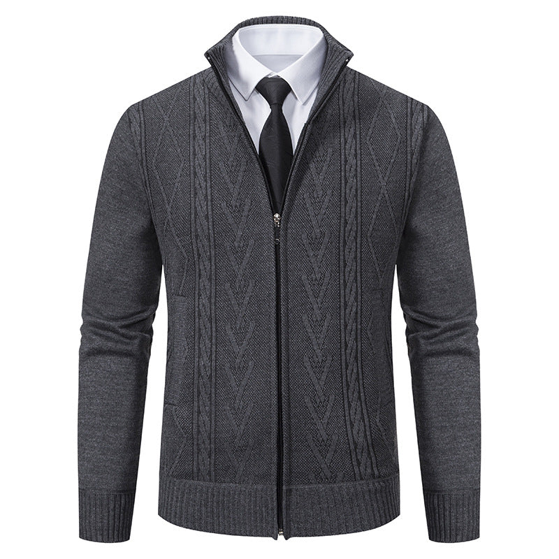 Stafford elegant cardigan med lynlås – herre