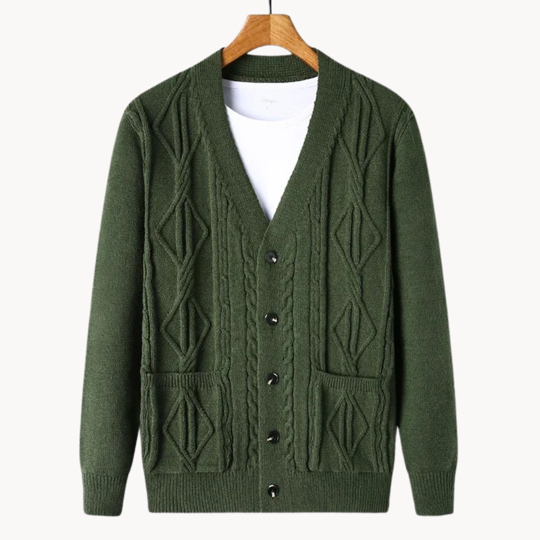 Amedeo - sofistikeret ribstrikket herrecardigan