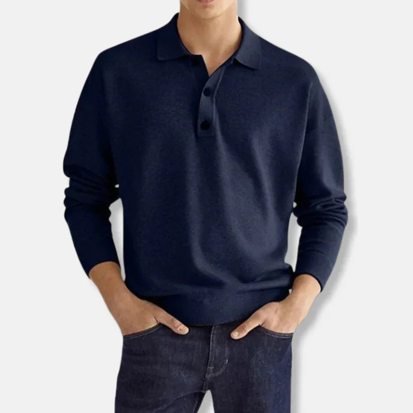 Johan – pullover med polokrave lavet af bomuldsblanding