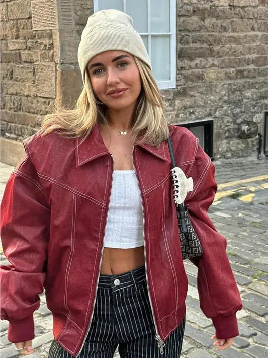 Birte - oversized lerjakke