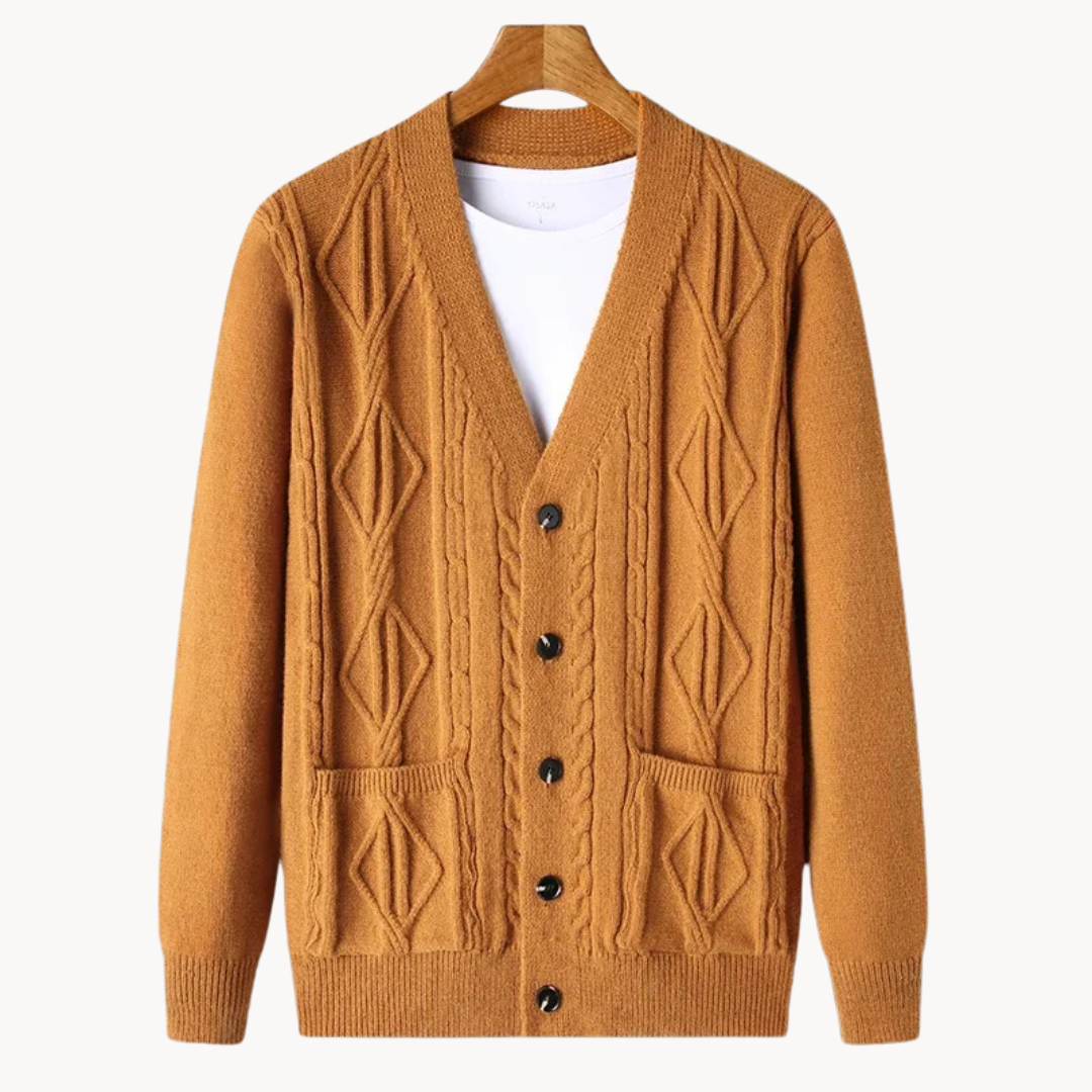 Amedeo - sofistikeret ribstrikket herrecardigan