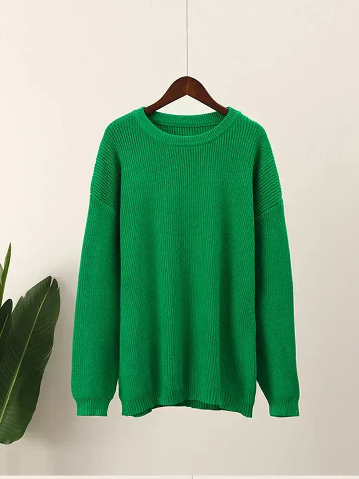 Varm vintertrøje - moderigtig rund hals i minimalistisk design