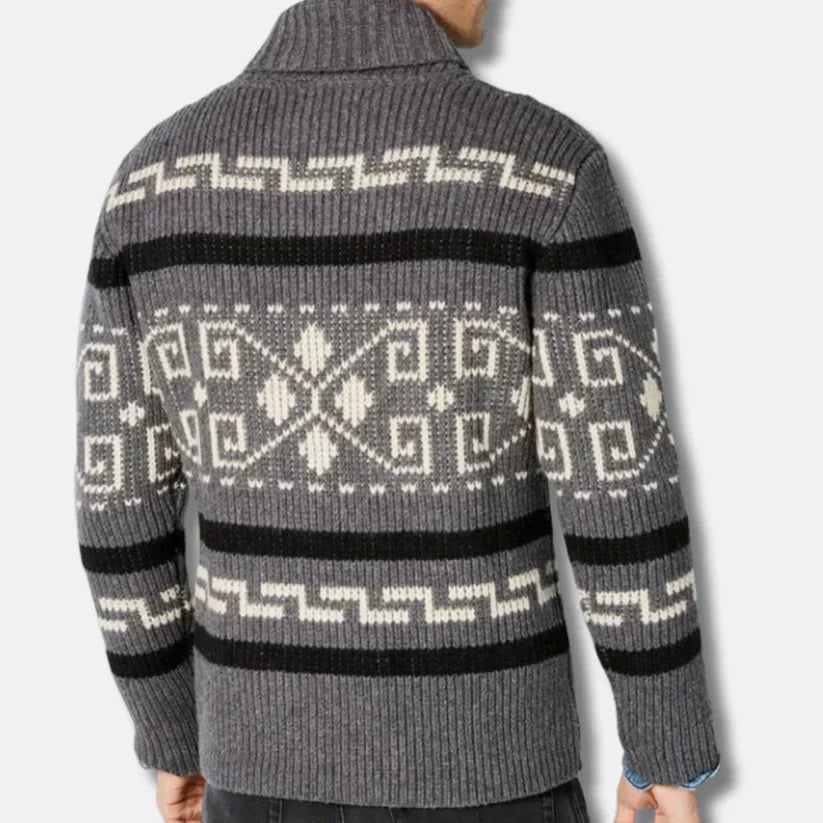 Simon – uldcardigan med sjalkrave og lynlås