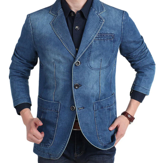 Ervin | blazerjakke i denim bomuld til mænd
