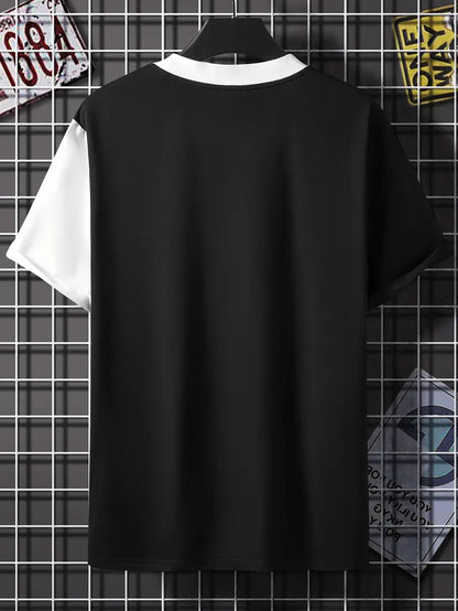 Robert – stilfuld color block t-shirt med korte ærmer og rund hals