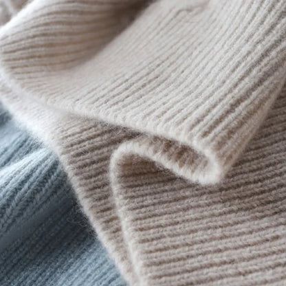 Sweater med rullekrave-syninger i kashmir lucia