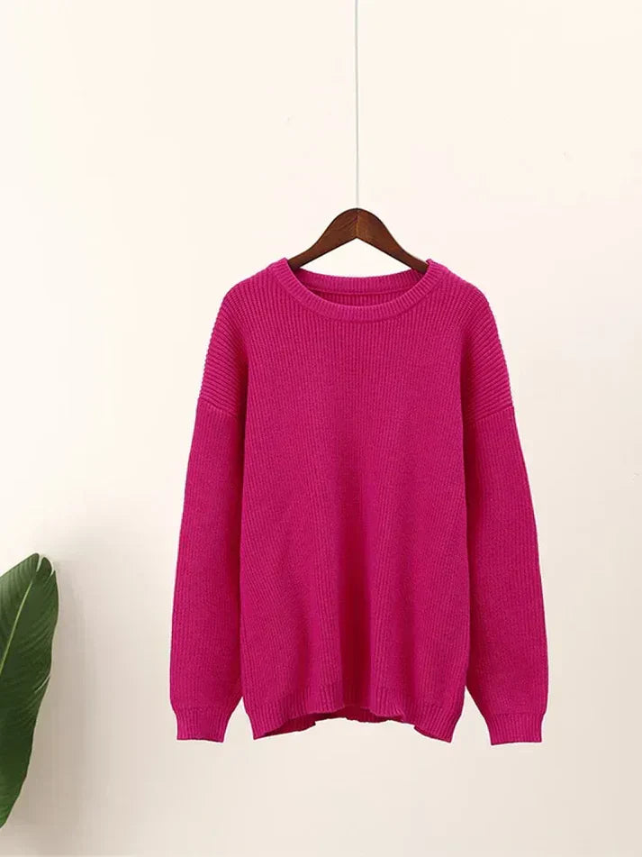 Varm vintertrøje - moderigtig rund hals i minimalistisk design