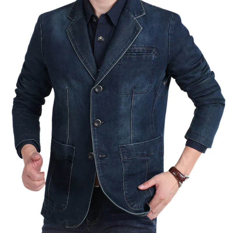 Ervin | blazerjakke i denim bomuld til mænd