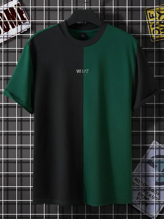 Robert – stilfuld color block t-shirt med korte ærmer og rund hals