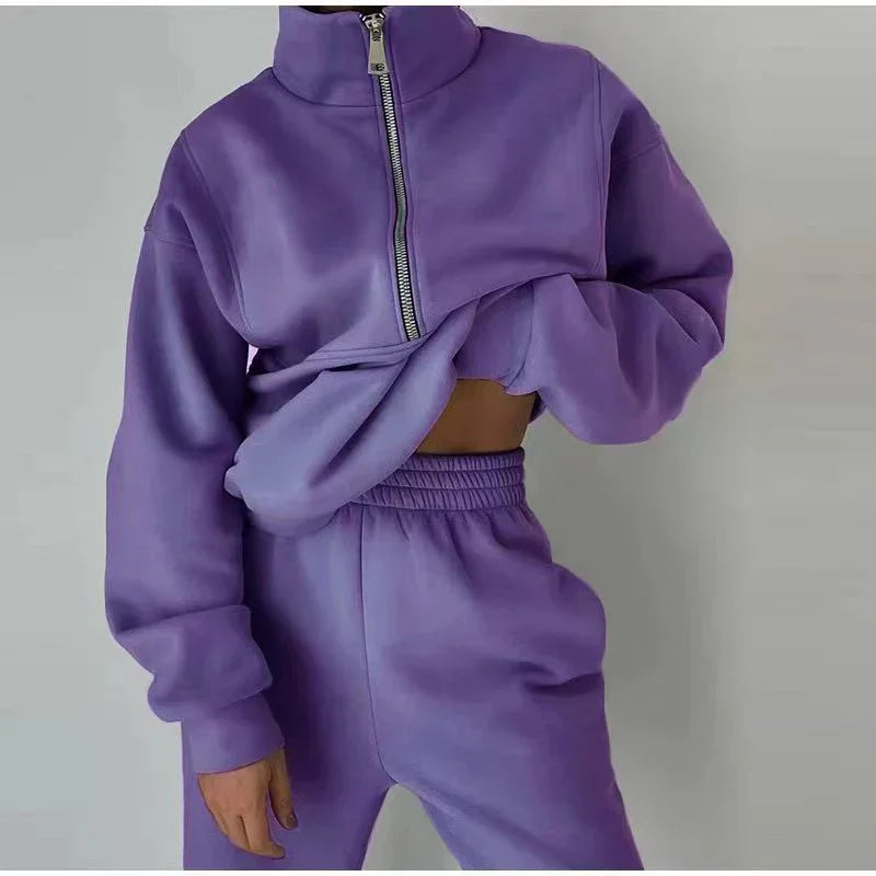 Peja - sweatshirt og bukser til dametøj med lynlås