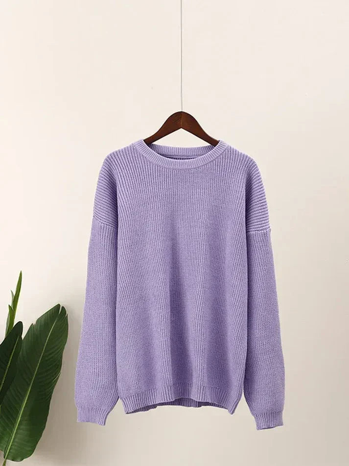 Varm vintertrøje - moderigtig rund hals i minimalistisk design