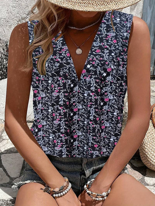 Addison tanktop med blomsterprint til sommer