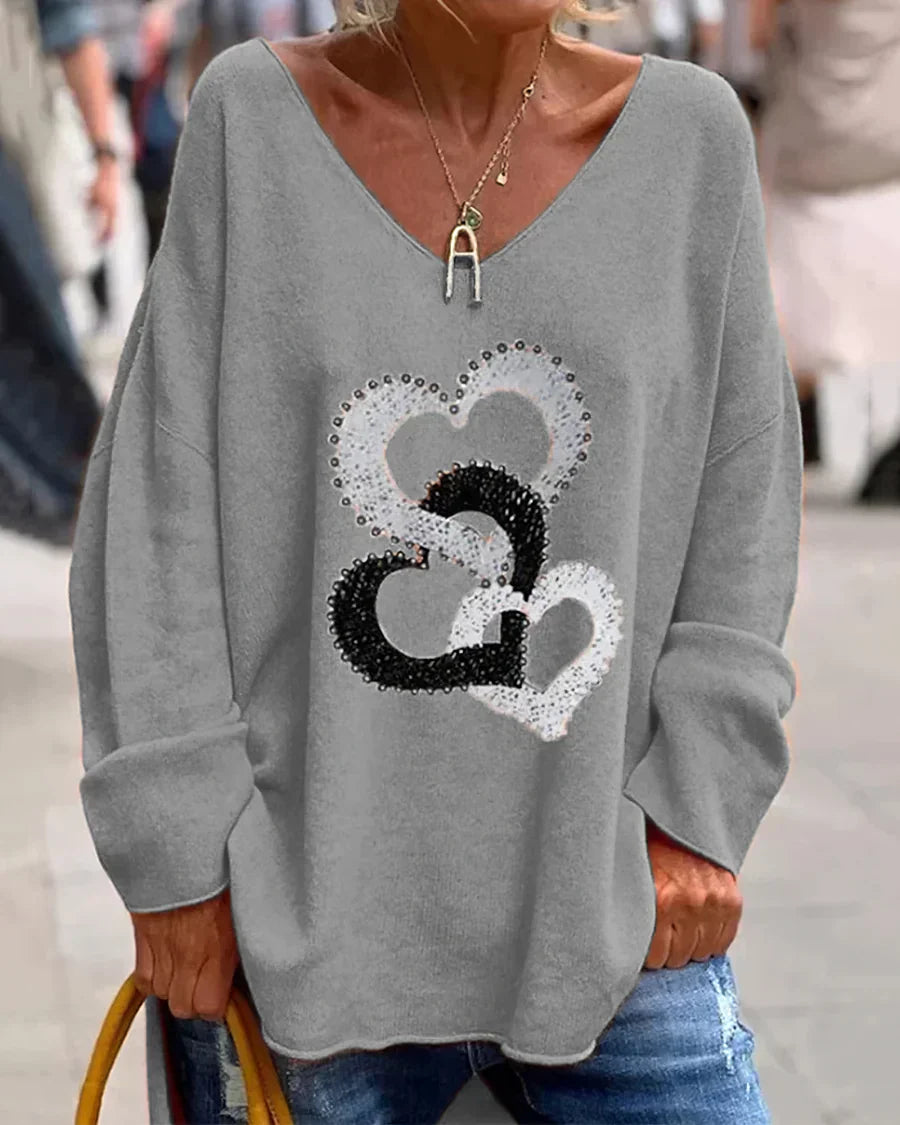 Flosa - behagelig grafisk sweater til kvinder
