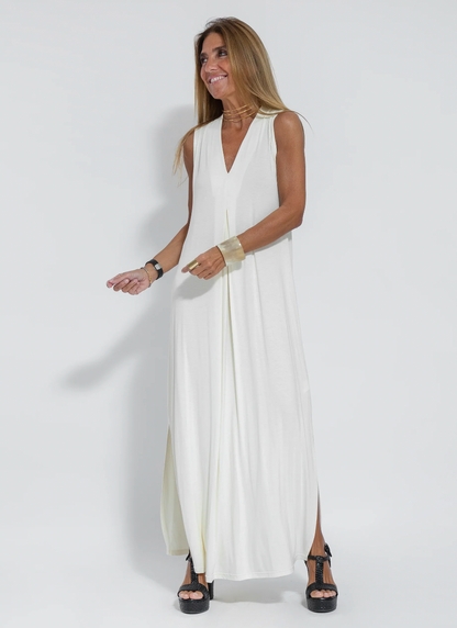 Ayania - langes schlankmachendes kleid und weste im set