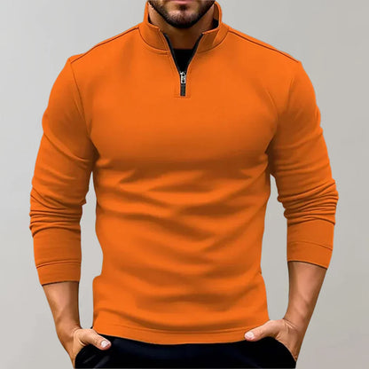 Varm herresweater med lynlås