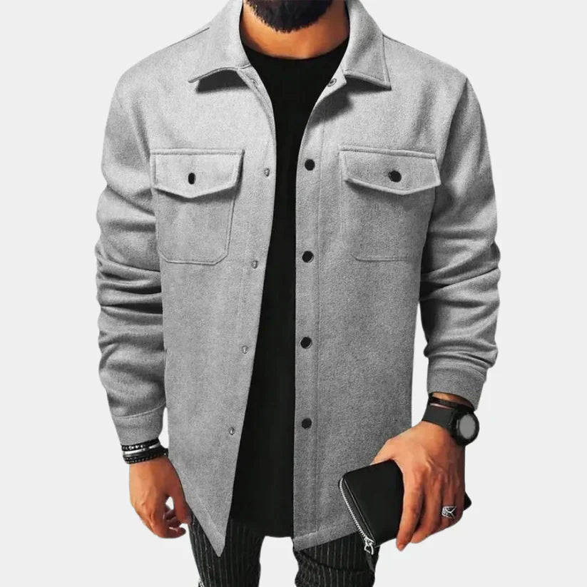 Sören – skjortejakke med klassisk krave og knapstolpe