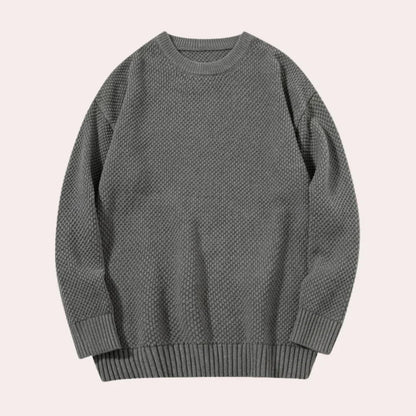 Vindjakke til mænd med en afslappet sweater med rund hals til mænd