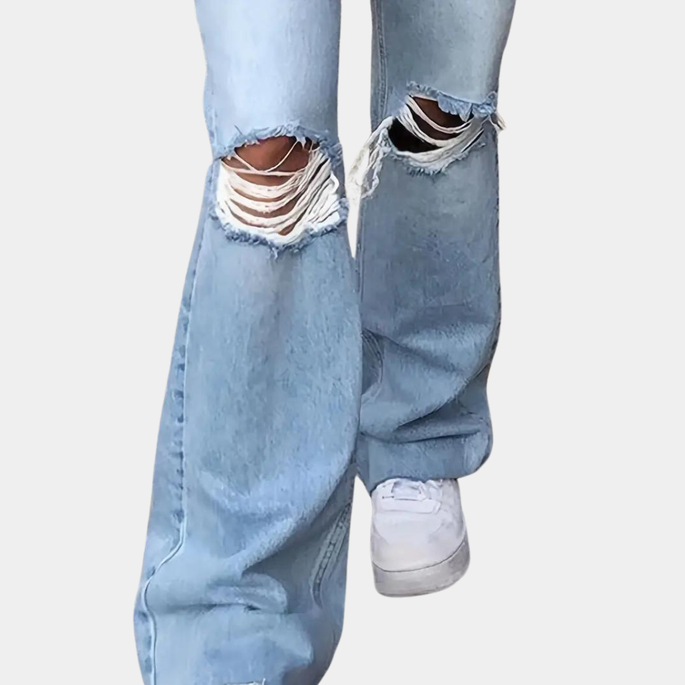 Primavera - elegante damebukser med høj talje og moderigtigt rippet look