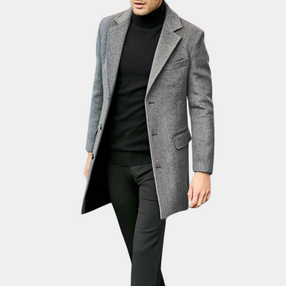 Stilfuld lang herrefrakke for et elegant look