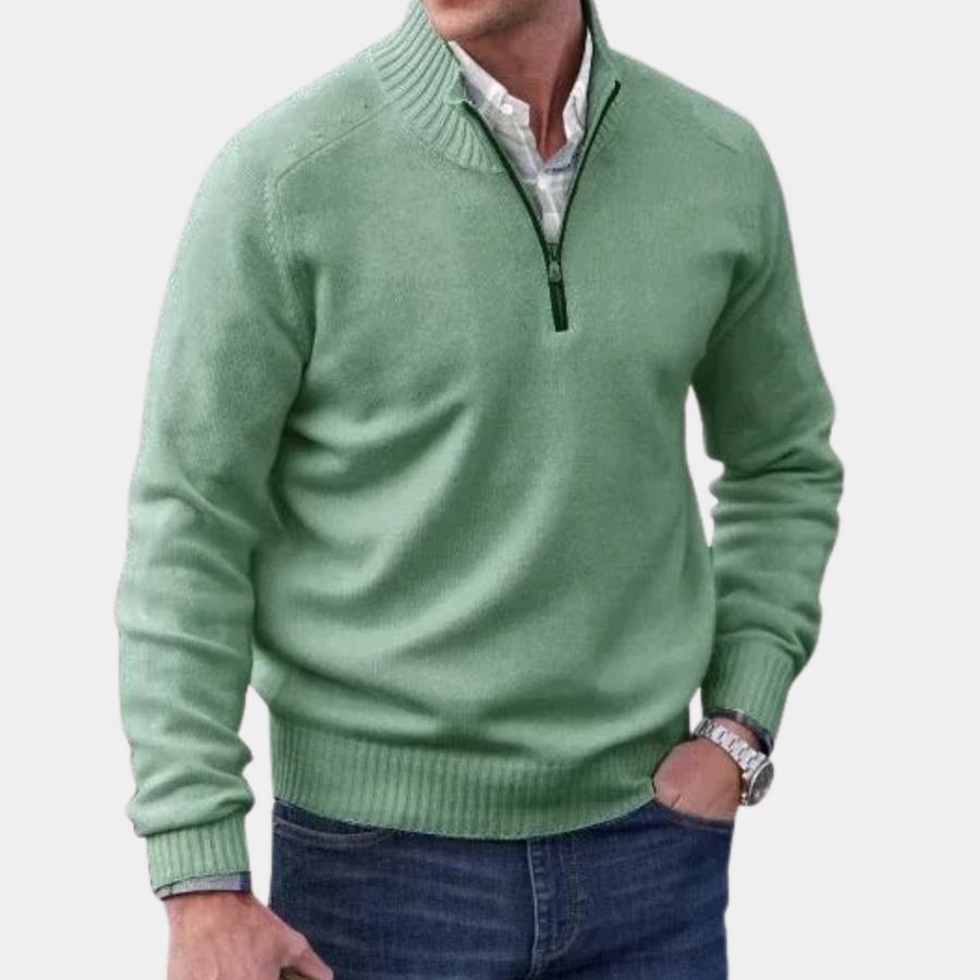 Stilfuld pullover med lynlås til mænd