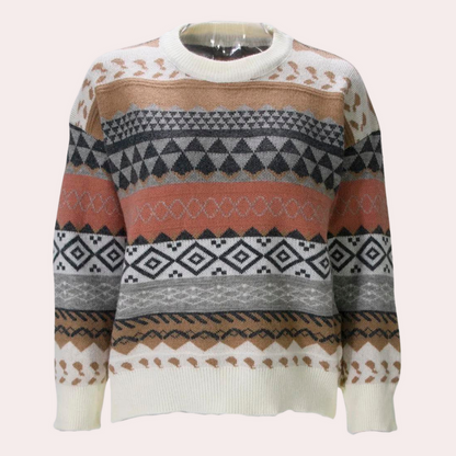 Stribet dametrøje i vintagestil