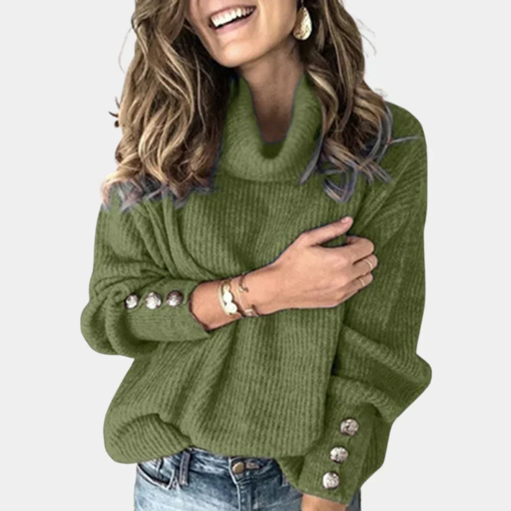 Strikket rullekrave sweater til kvinder