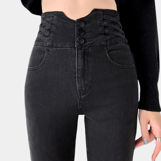 Stilfulde højtaljede jeans til kvinder
