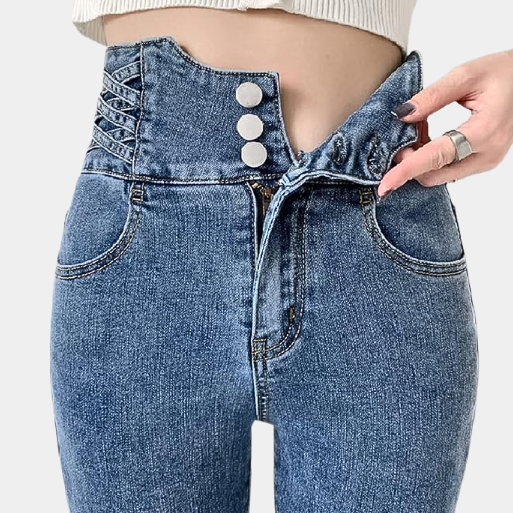 Stilfulde højtaljede jeans til kvinder