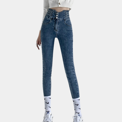 Stilfulde højtaljede jeans til kvinder