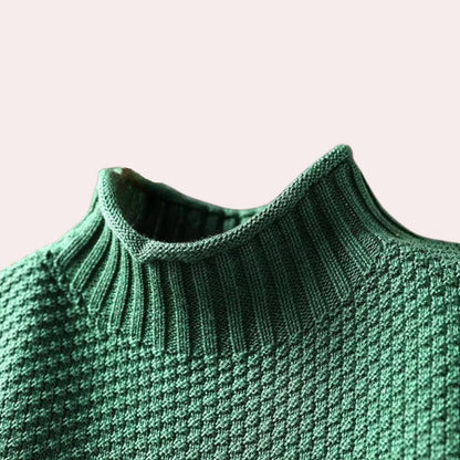 Theodora – elegant dametrøje med rullekrave