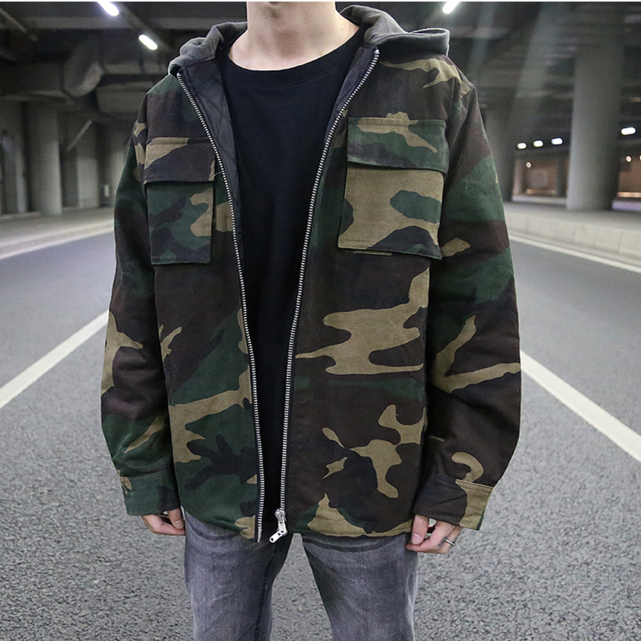 Ethane - trendy camouflage-hættetrøje til mænd